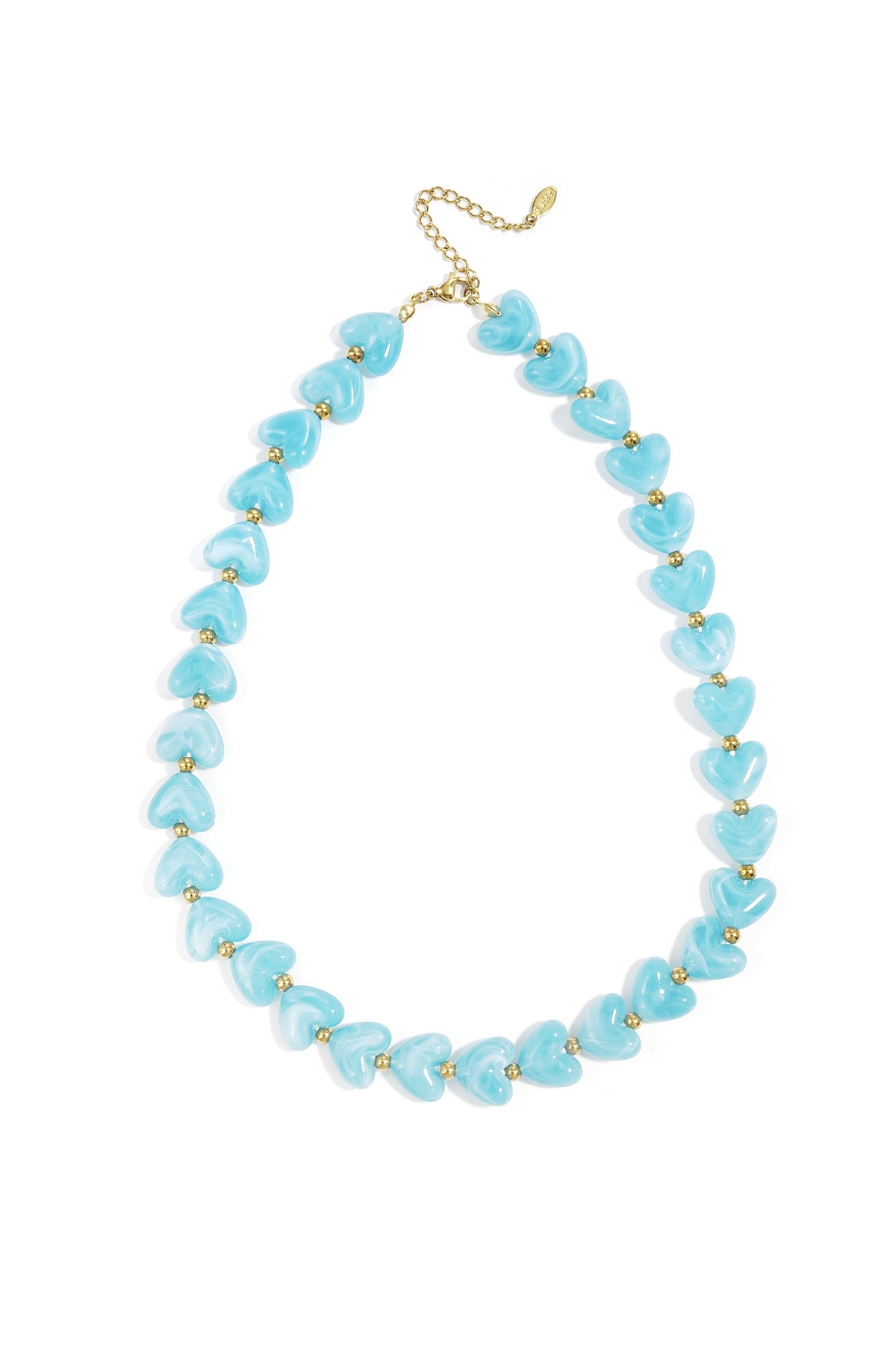 Beaded hearts ketting
