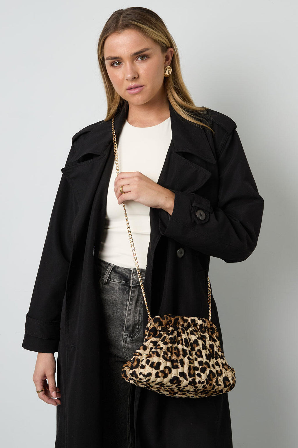 Chic Leopard Print Cotton Shoulder Bag for Women