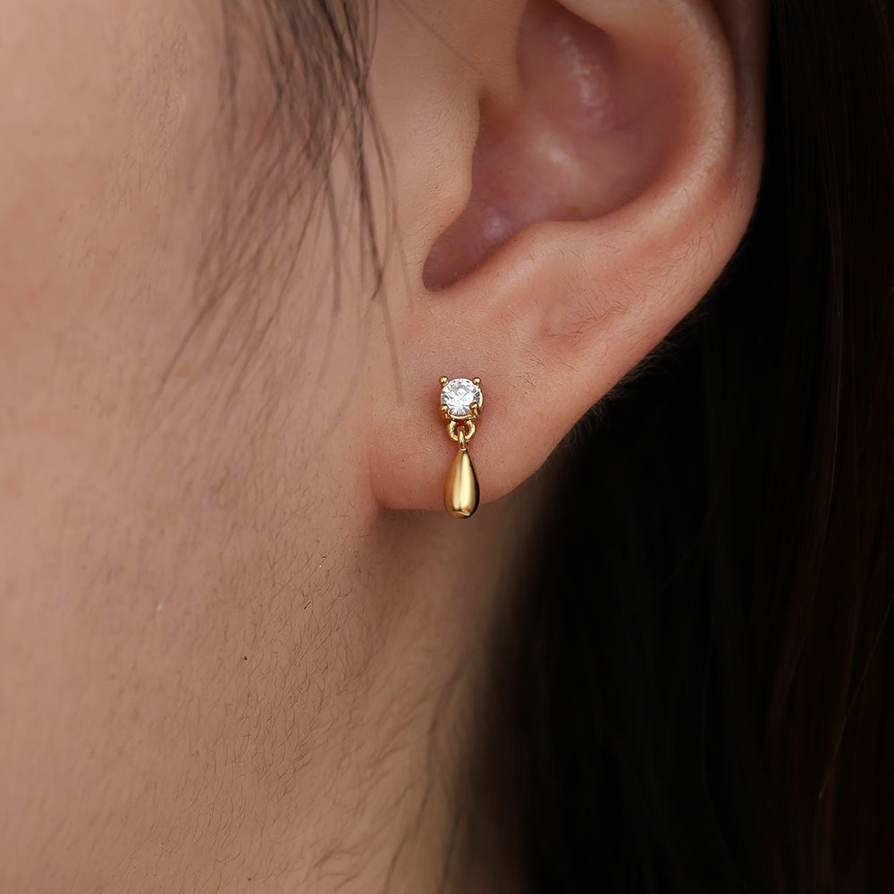 Diamond drop oorbel
