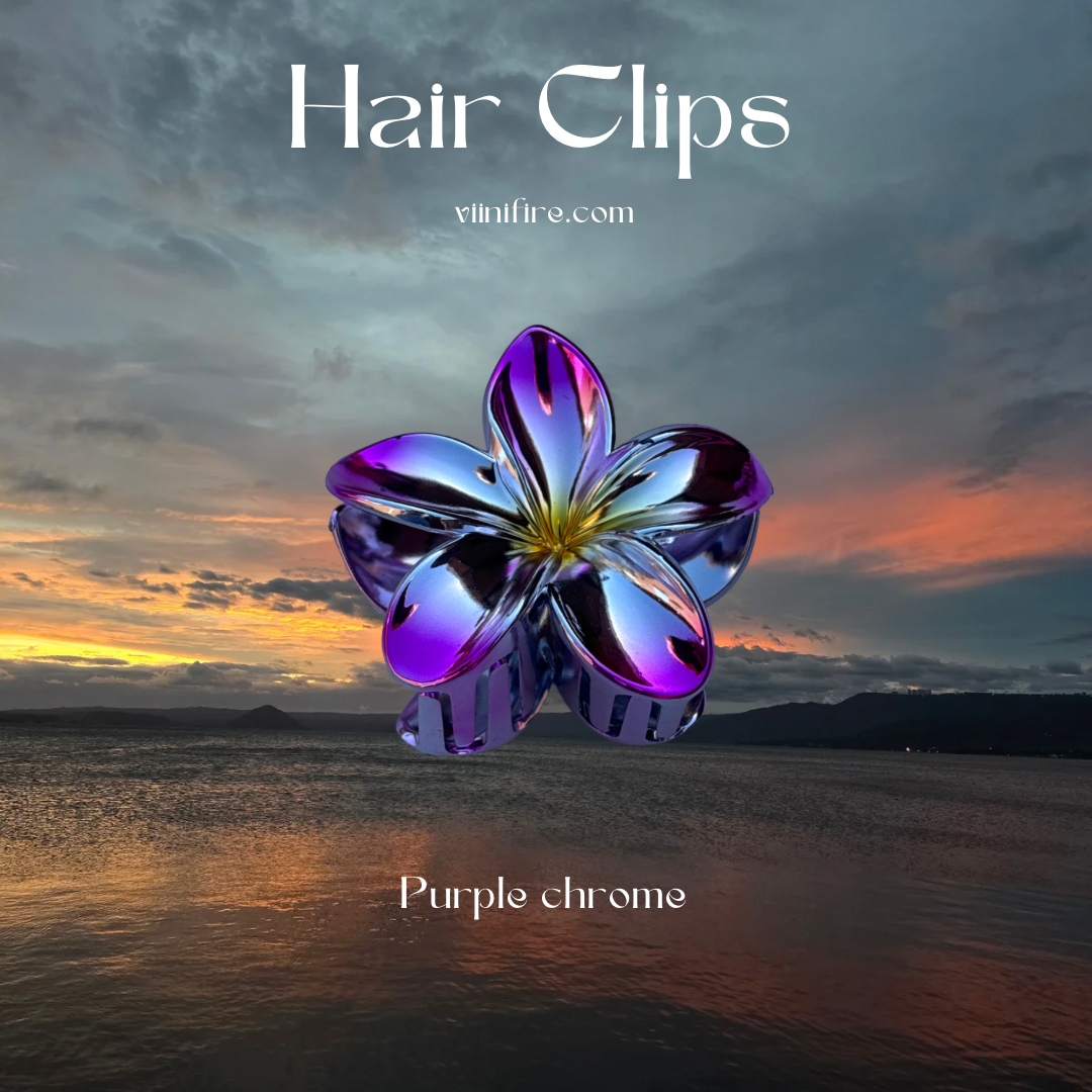 Chrome flower haarklem
