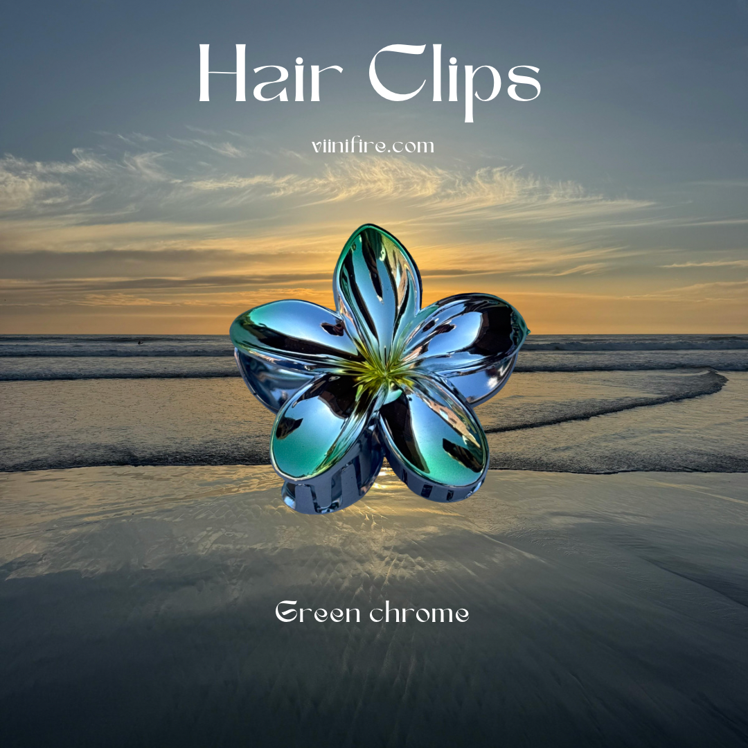 Chrome flower haarklem