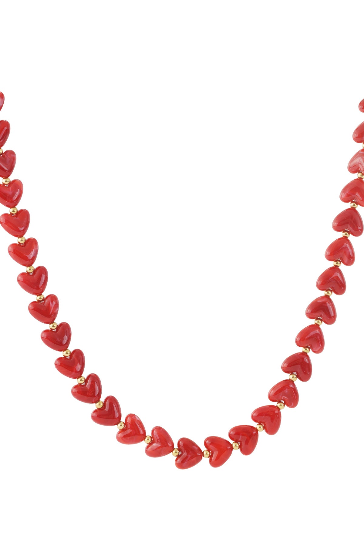Beaded hearts ketting