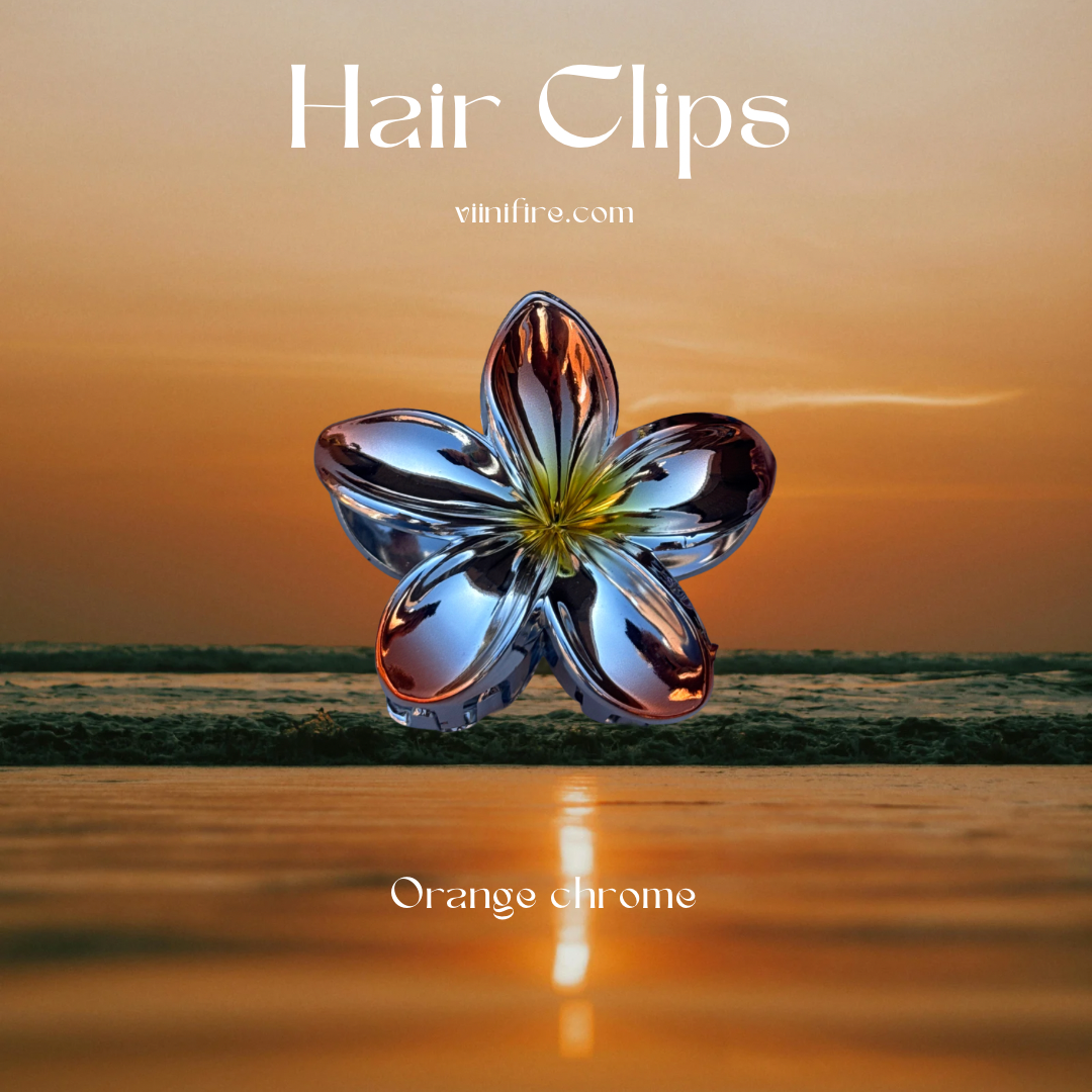 Chrome flower haarklem