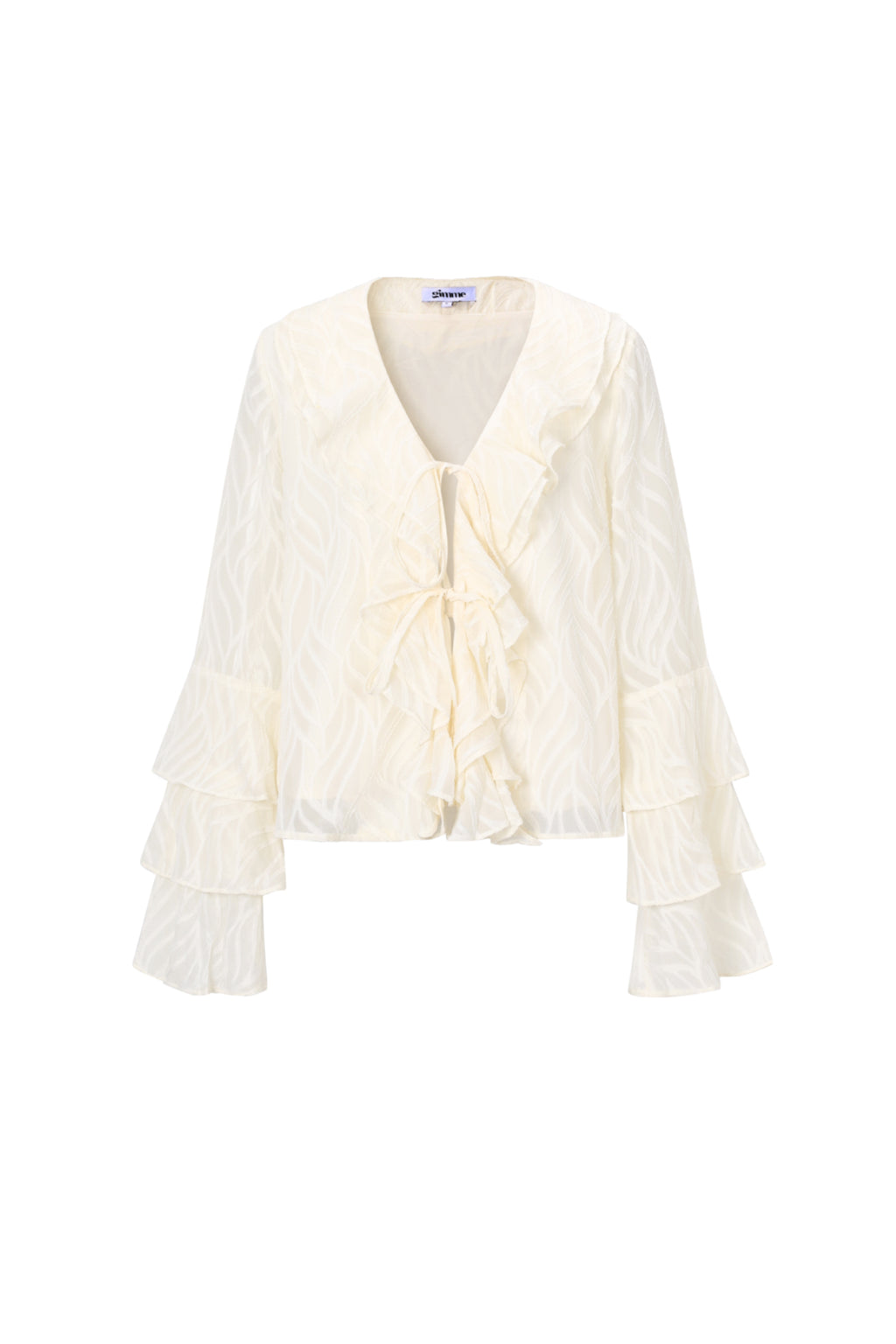 Elegant Botanical Long Sleeve Top for Spring/Summer