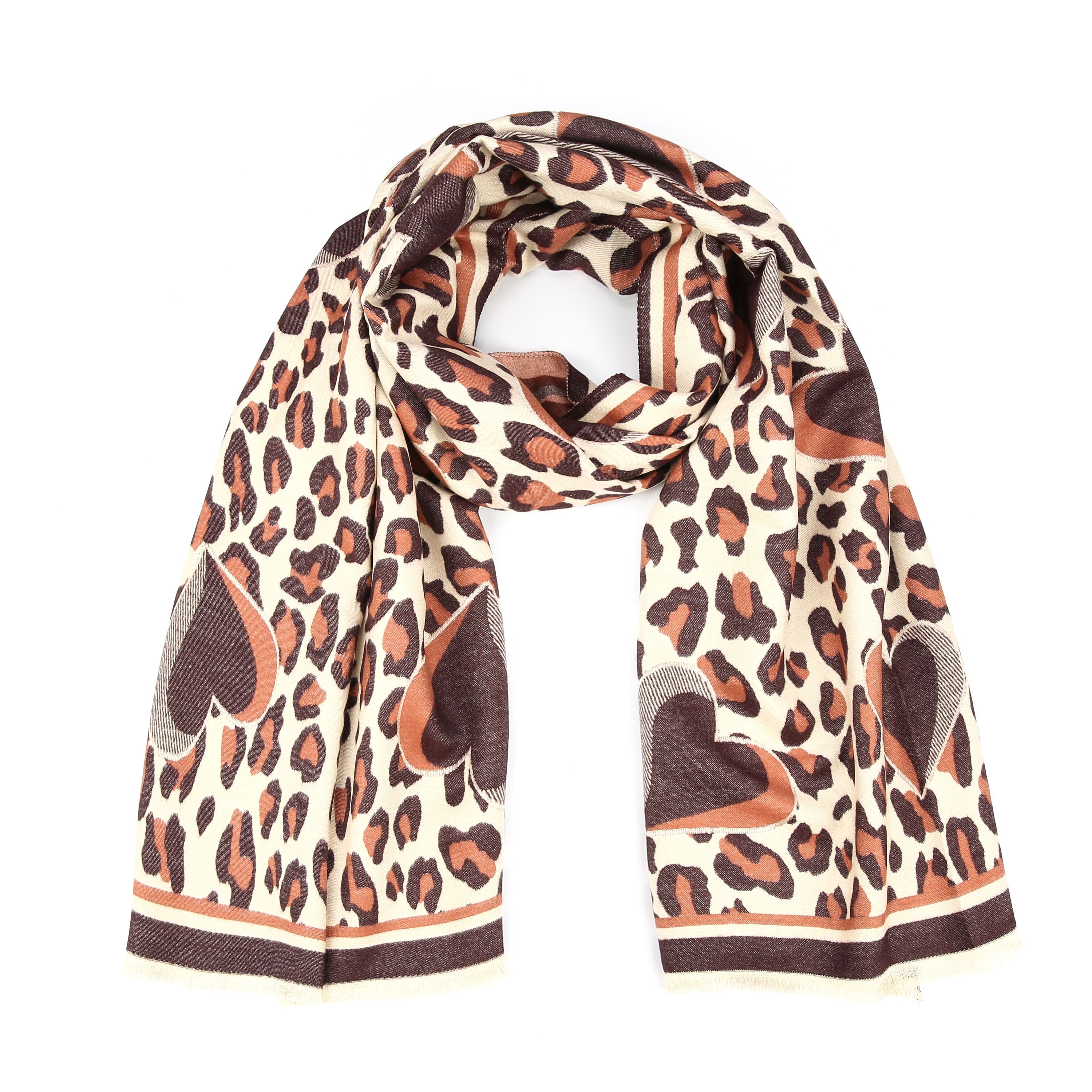 Love leopard sjaal - Bruin