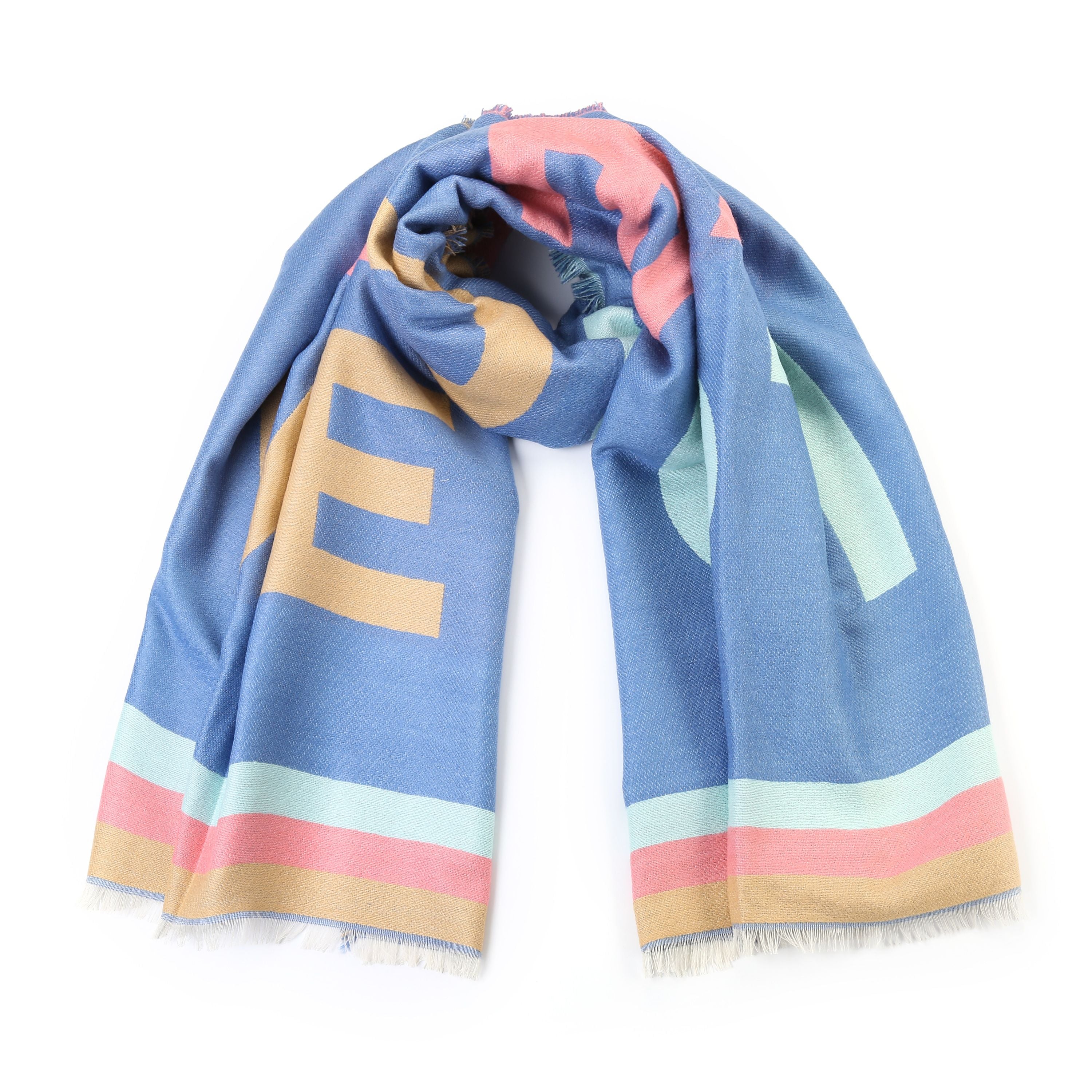 Luxe winter sjaal - Blauw