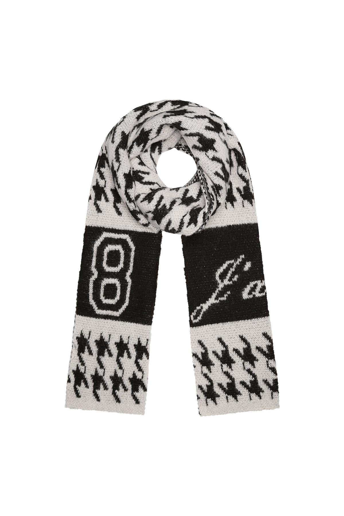 Sjaal j'adore - Zwart wit