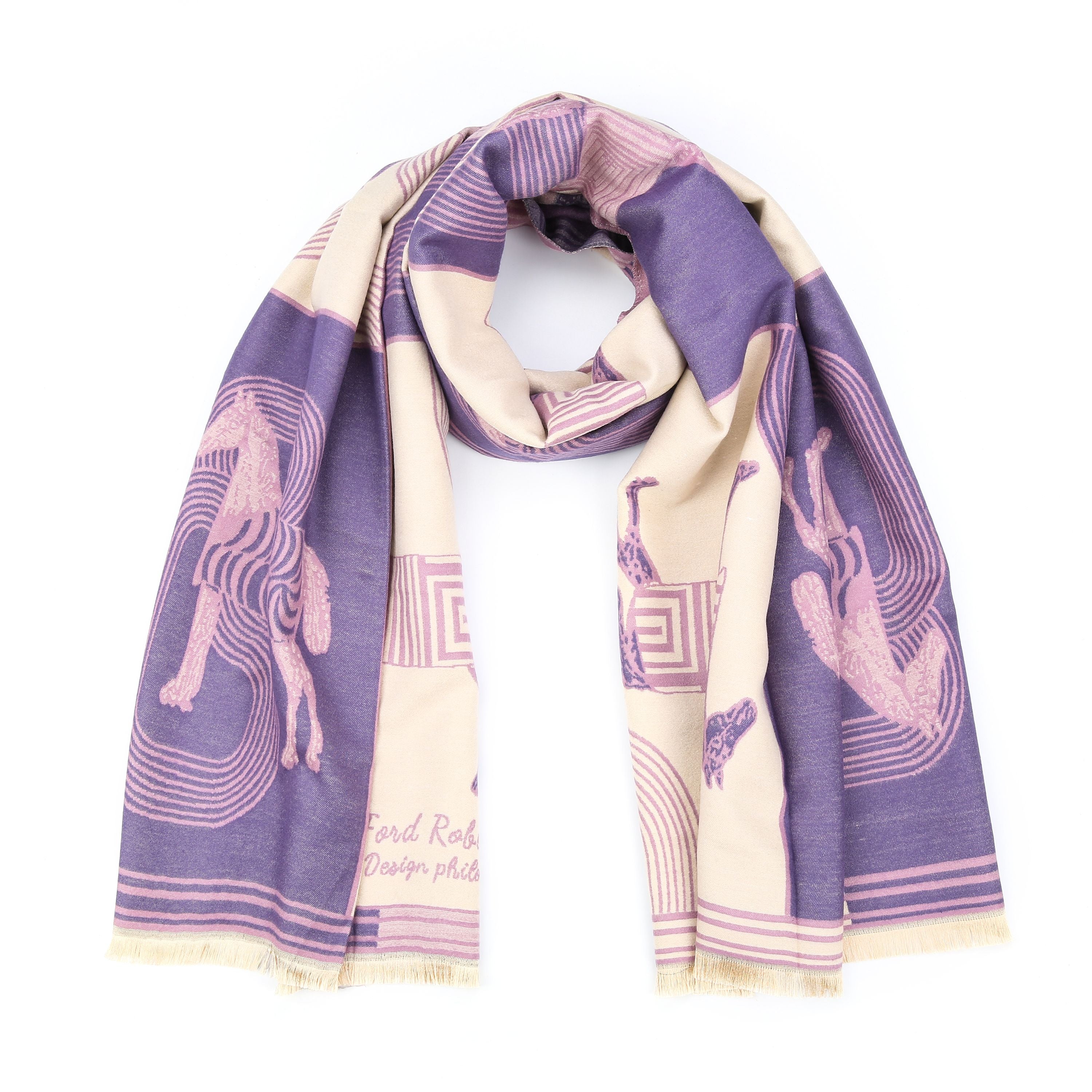 Sjaal met paardtjes - Paars