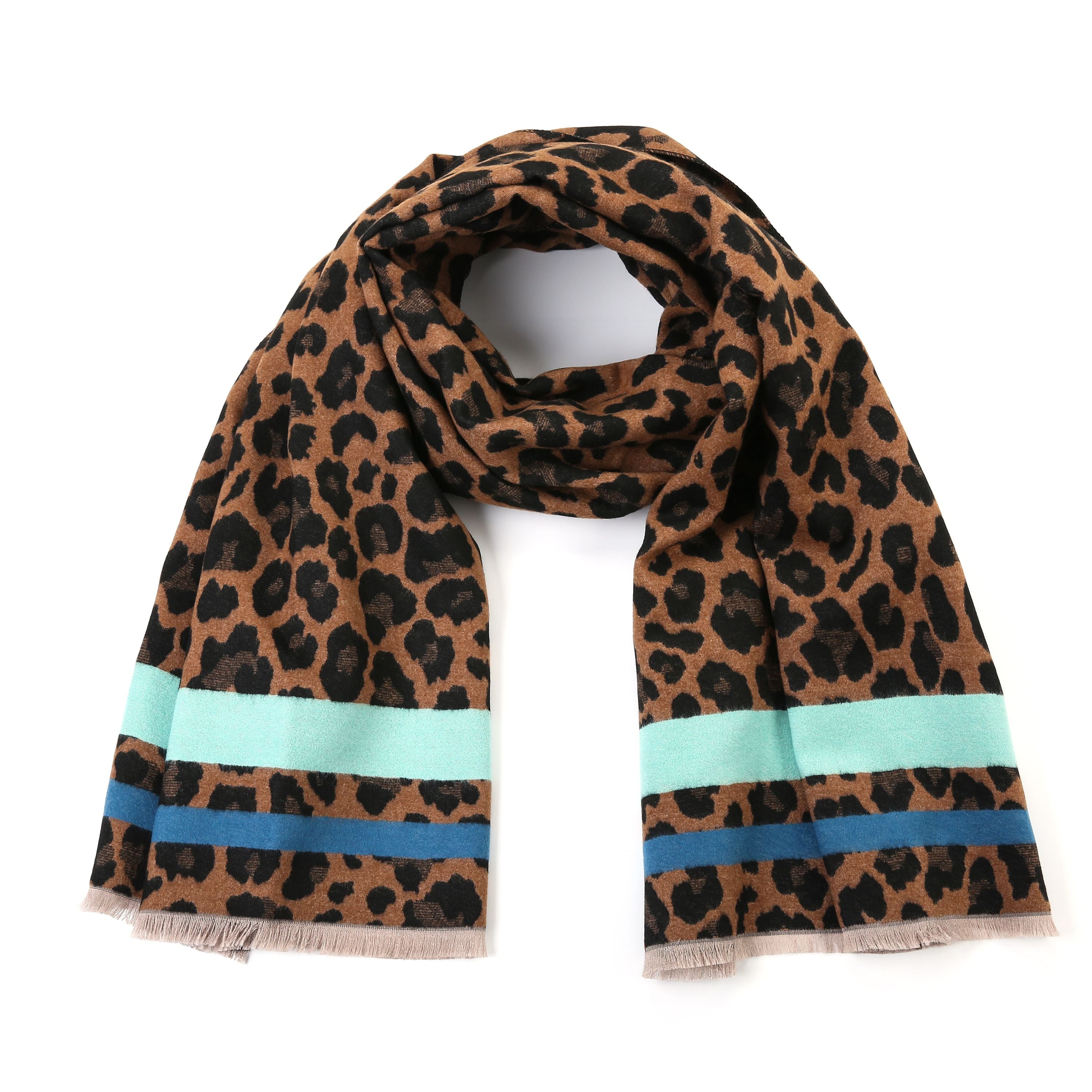 Luipaard motief sjaal - Blauw