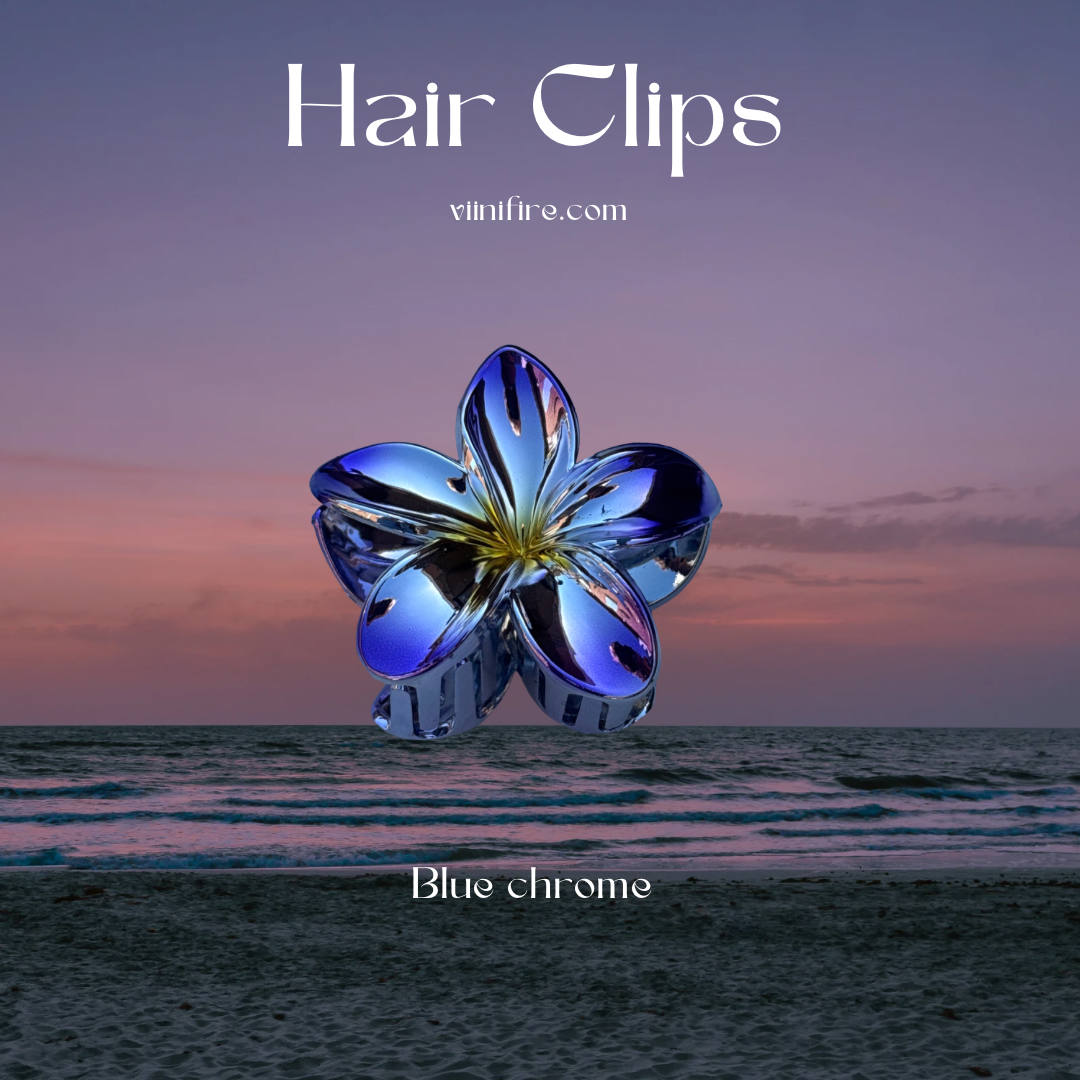 Chrome flower haarklem