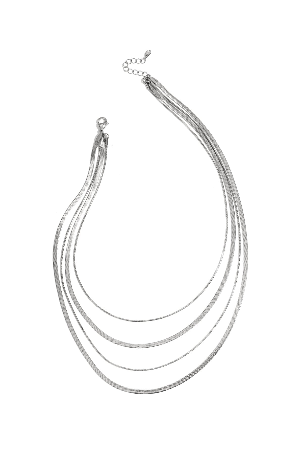 Elegant Multi-Layered Necklace in Silver & Gold