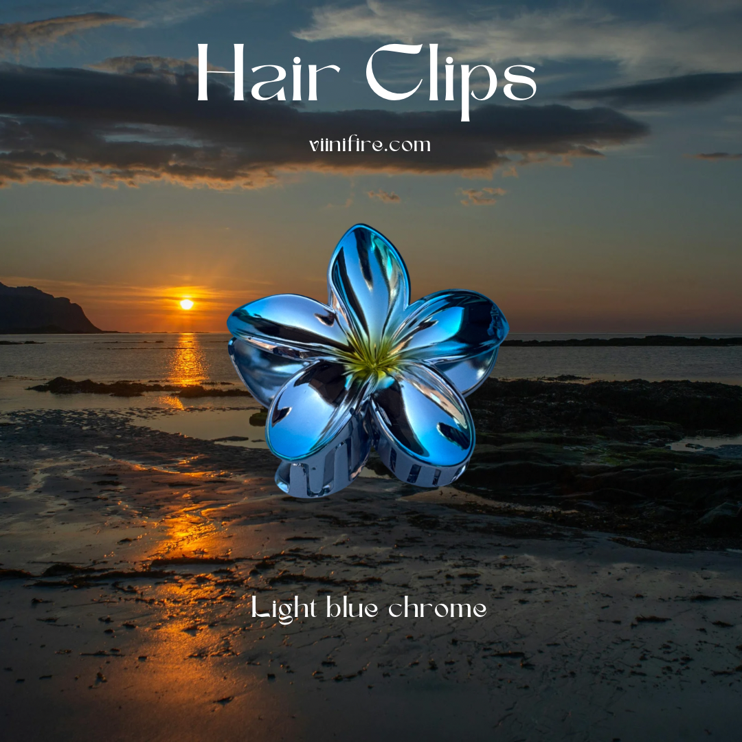 Chrome flower haarklem