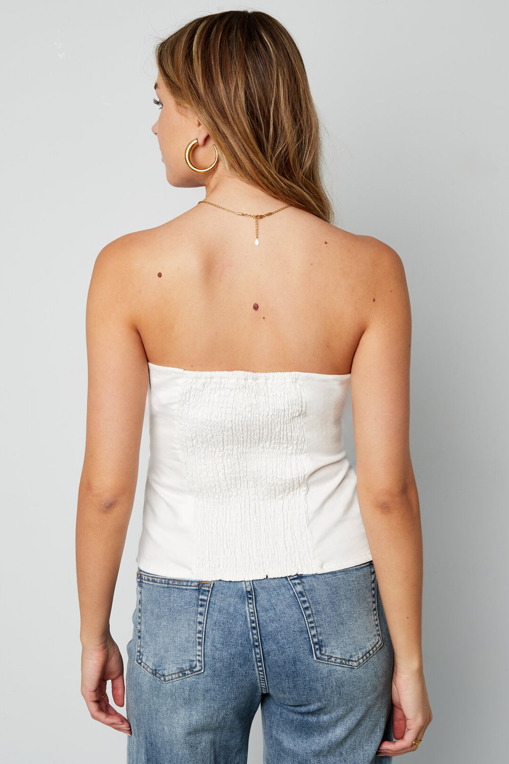Witte Denim Top