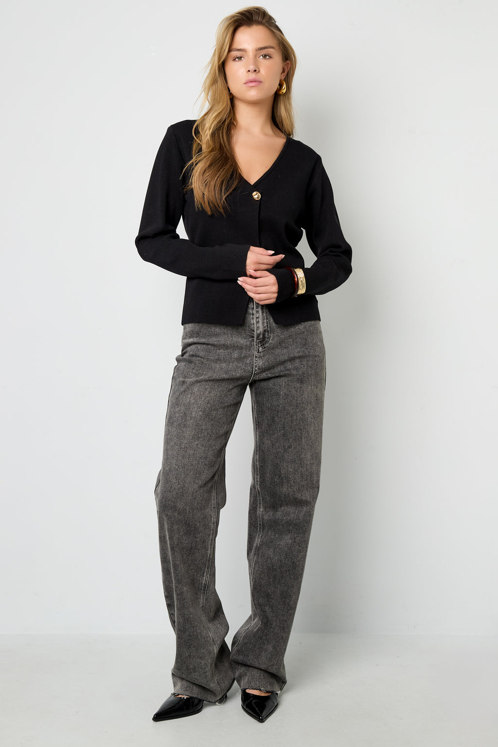 Elegant Viscose Knit Cardigan for Fall/Winter