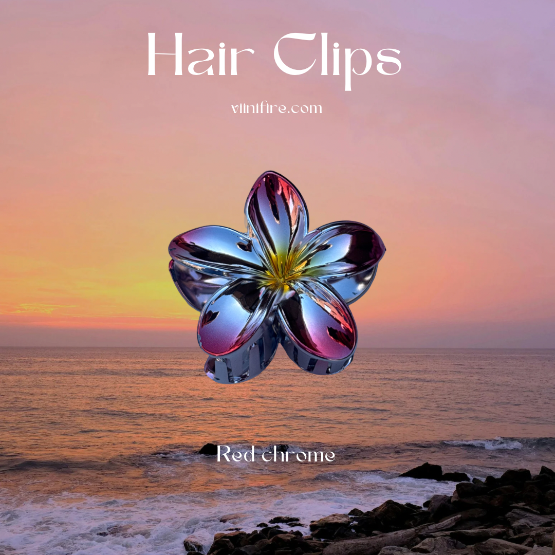 Chrome flower haarklem