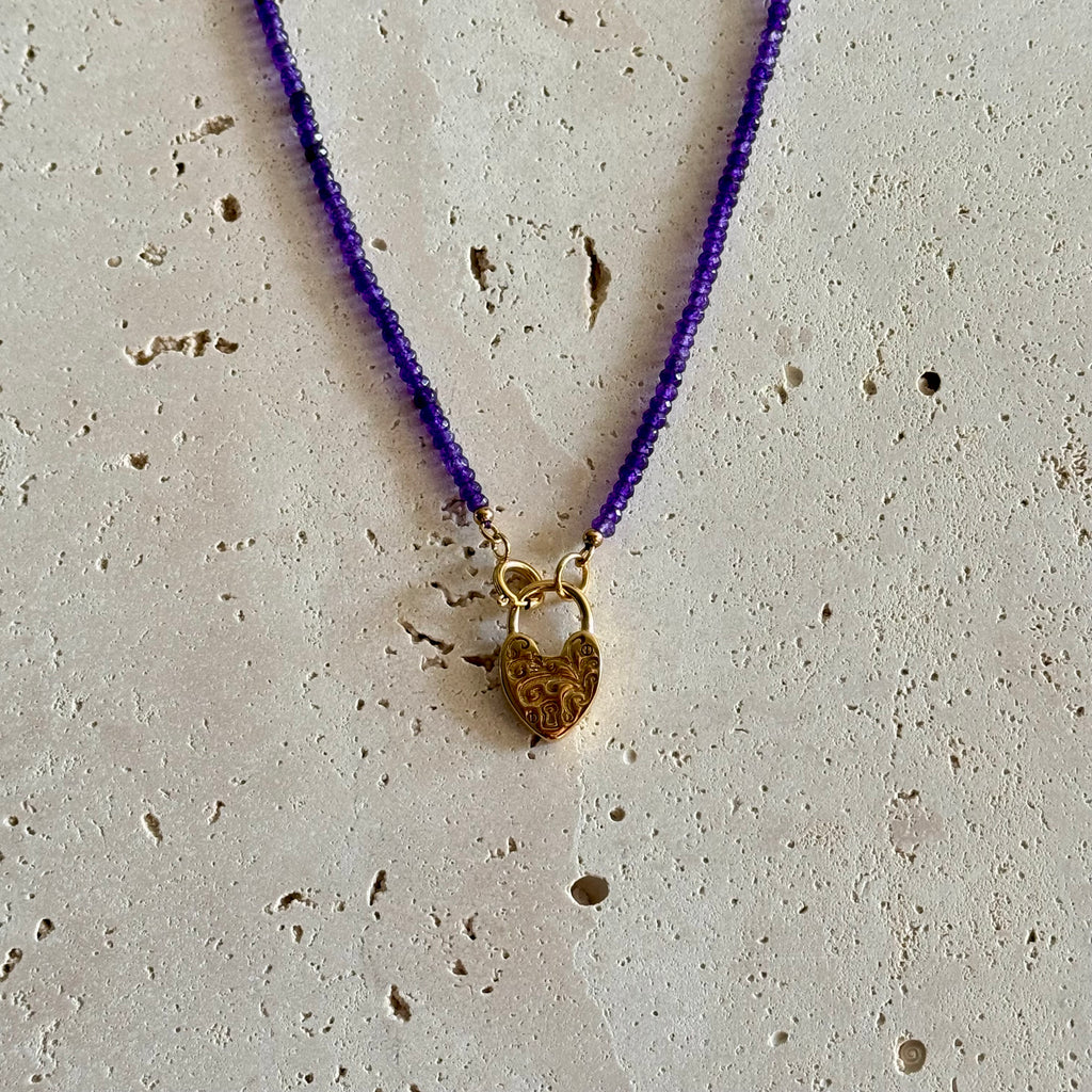 Purple heart ketting