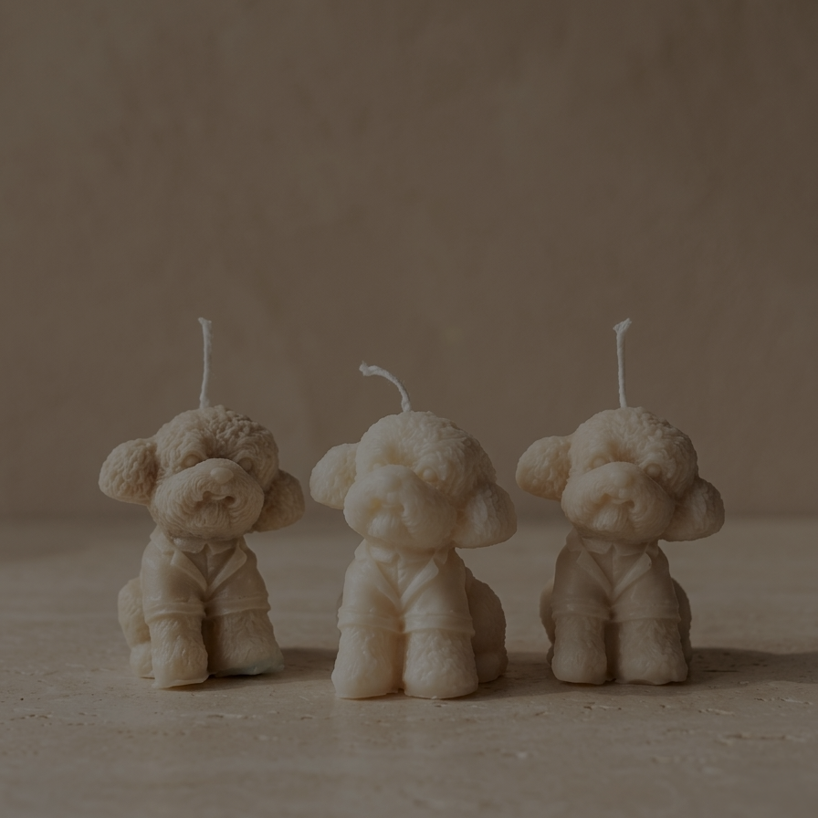 Hondjes in de vorm van schattige kaarsjes