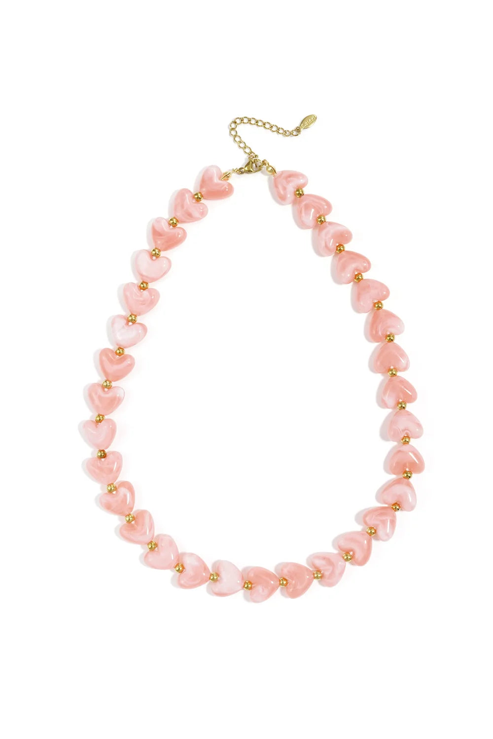 Beaded hearts ketting