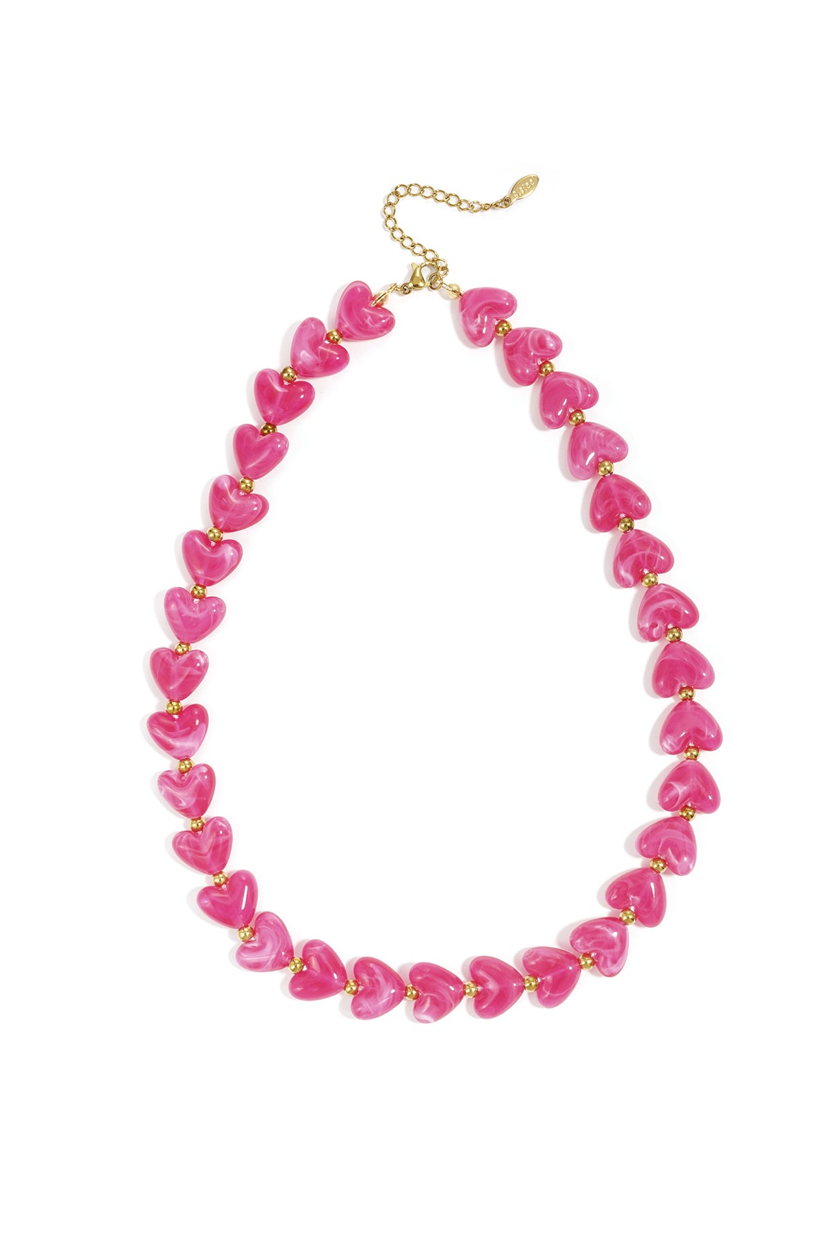 Beaded hearts ketting