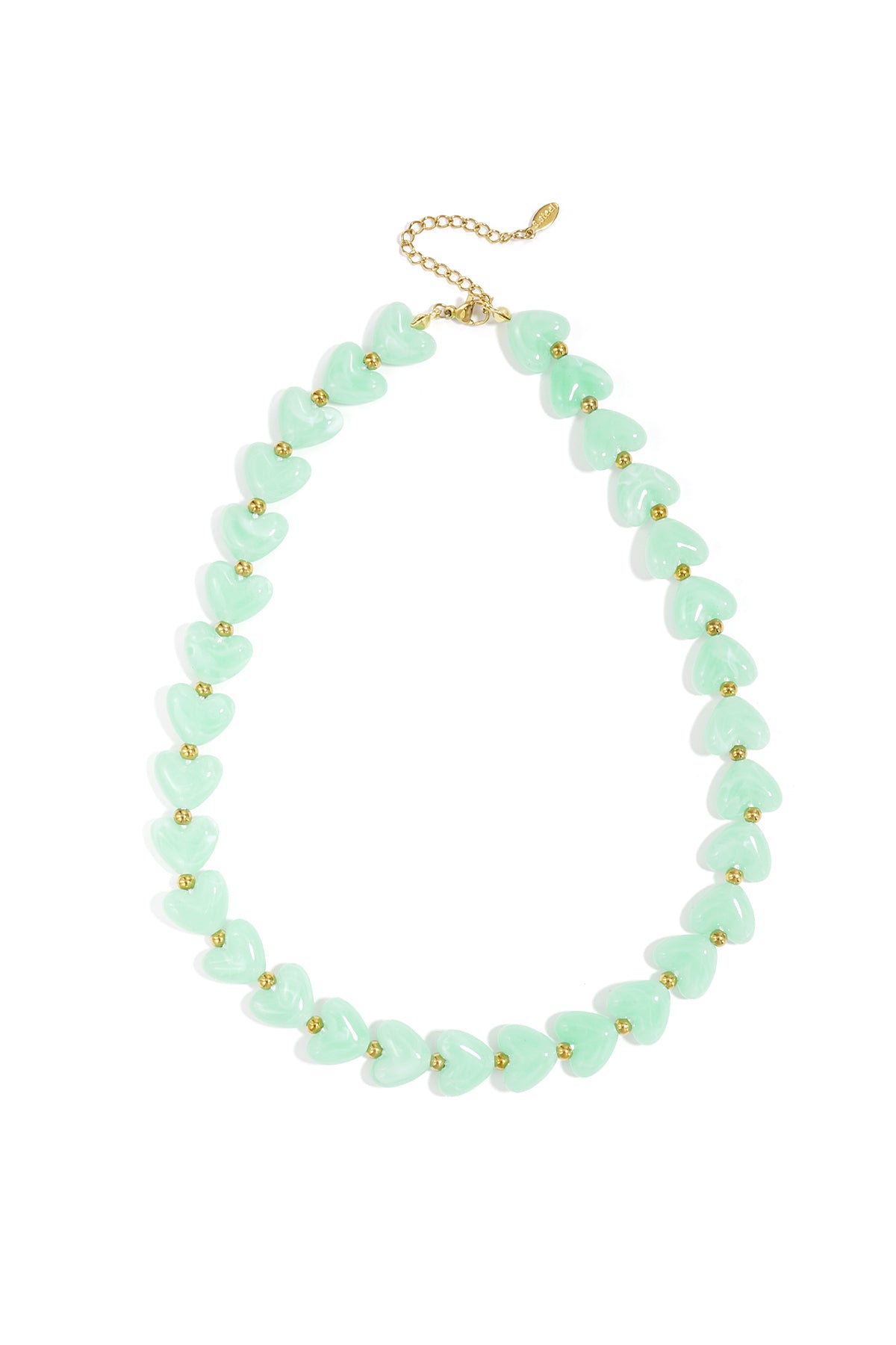 Beaded hearts ketting