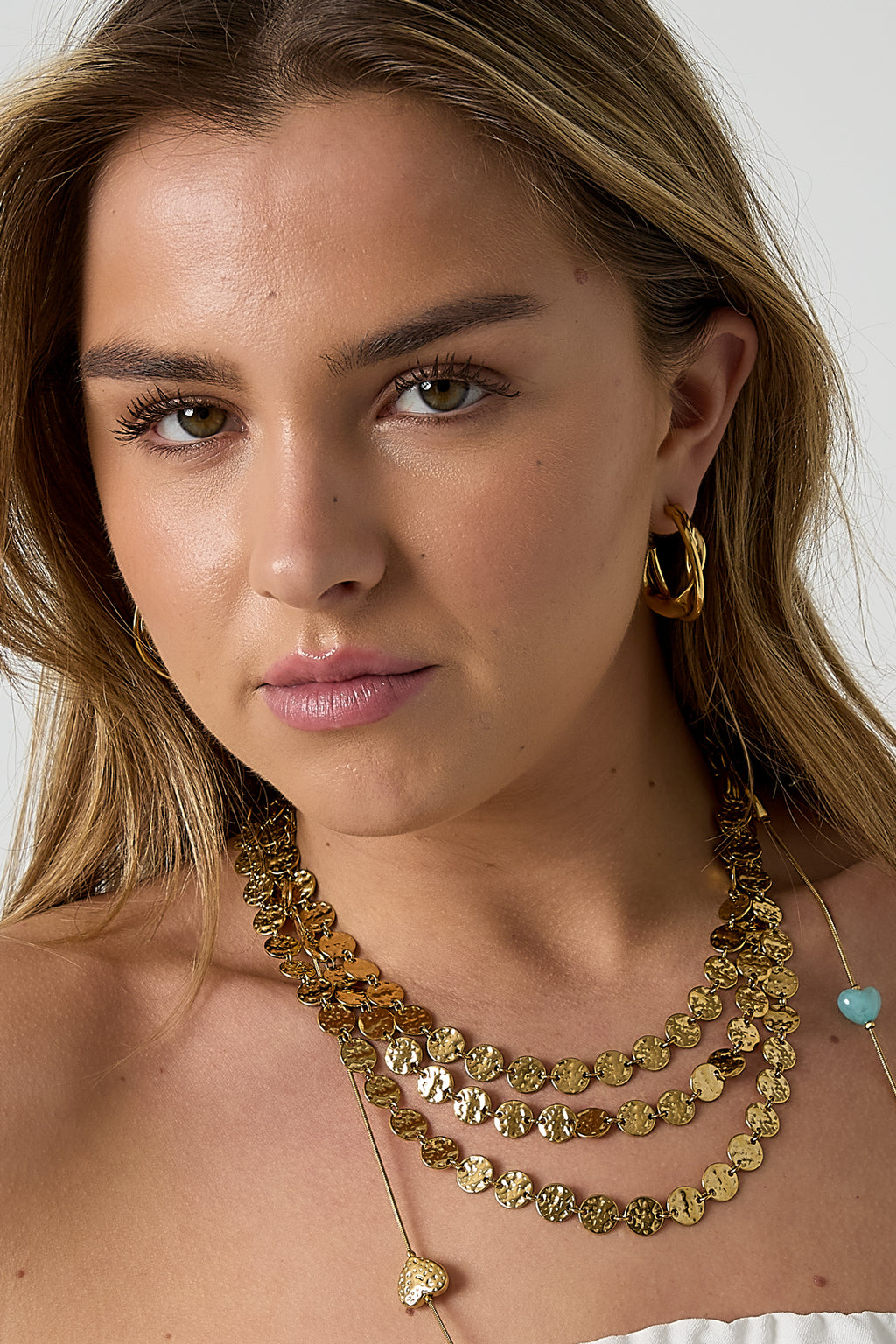 Stylish Stainless Steel Hoop Earrings - Silver & Gold