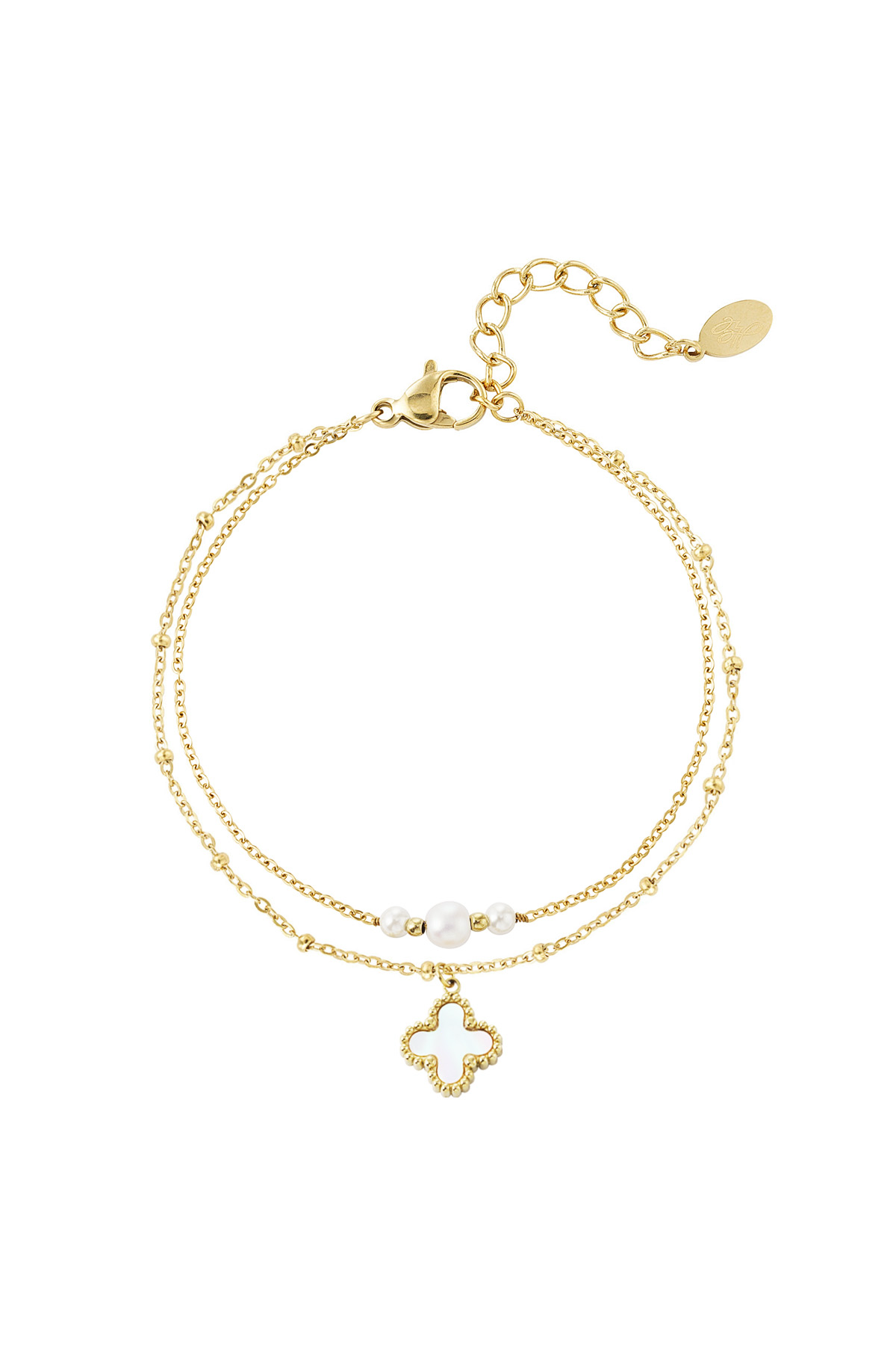 Clover pearl armband