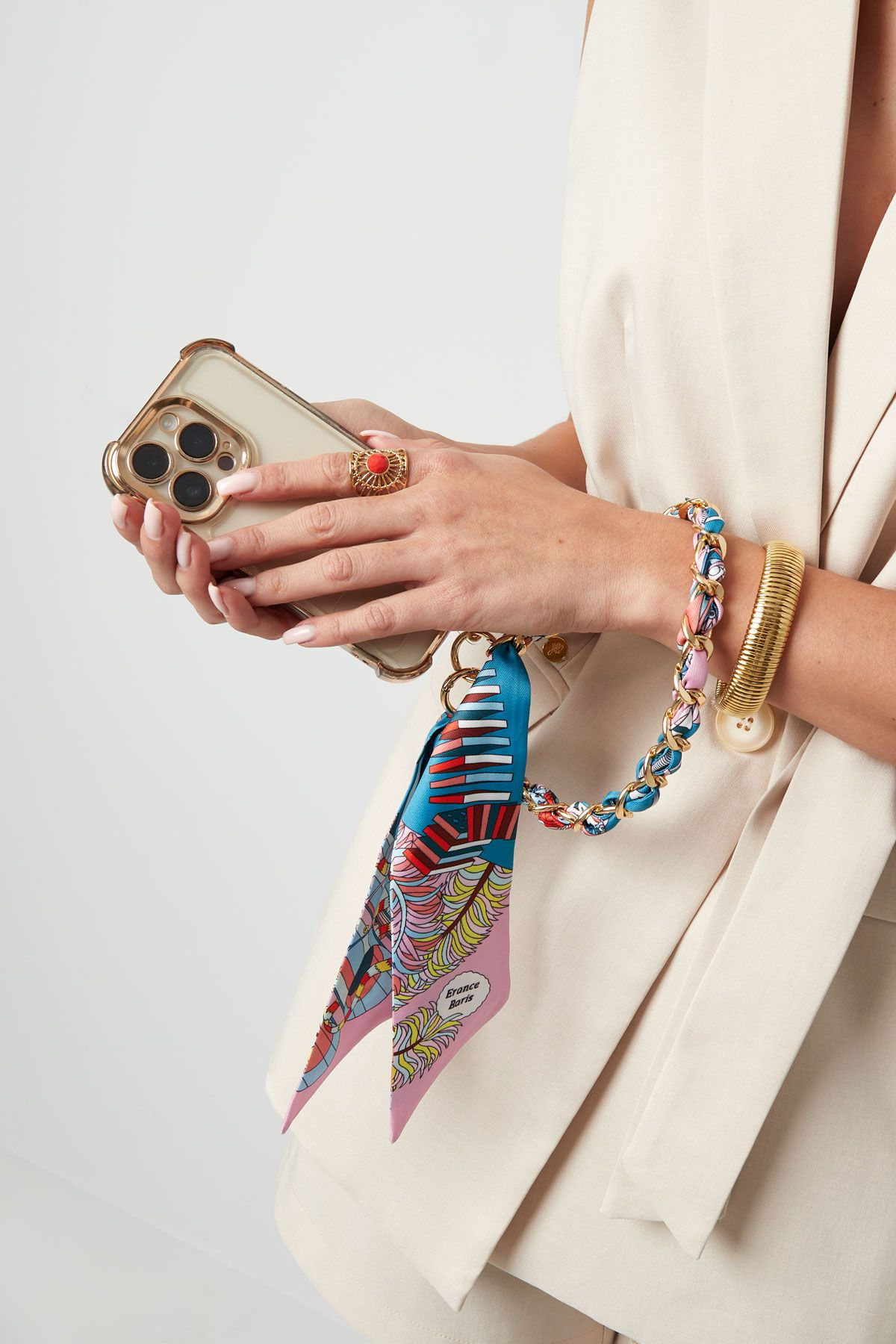 Satijnen sjaal telefoonkoord