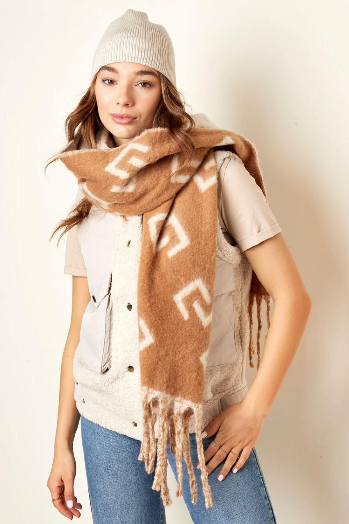 Vierkante Patronen Wintersjaal